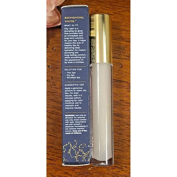 (2) City Beauty Plumping CLEAR Lip Gloss Plumps Hydrates Smooth Lips .16 oz Each - Picture 8 of 9